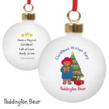 Personalised Paddington Bear Christmas Bauble